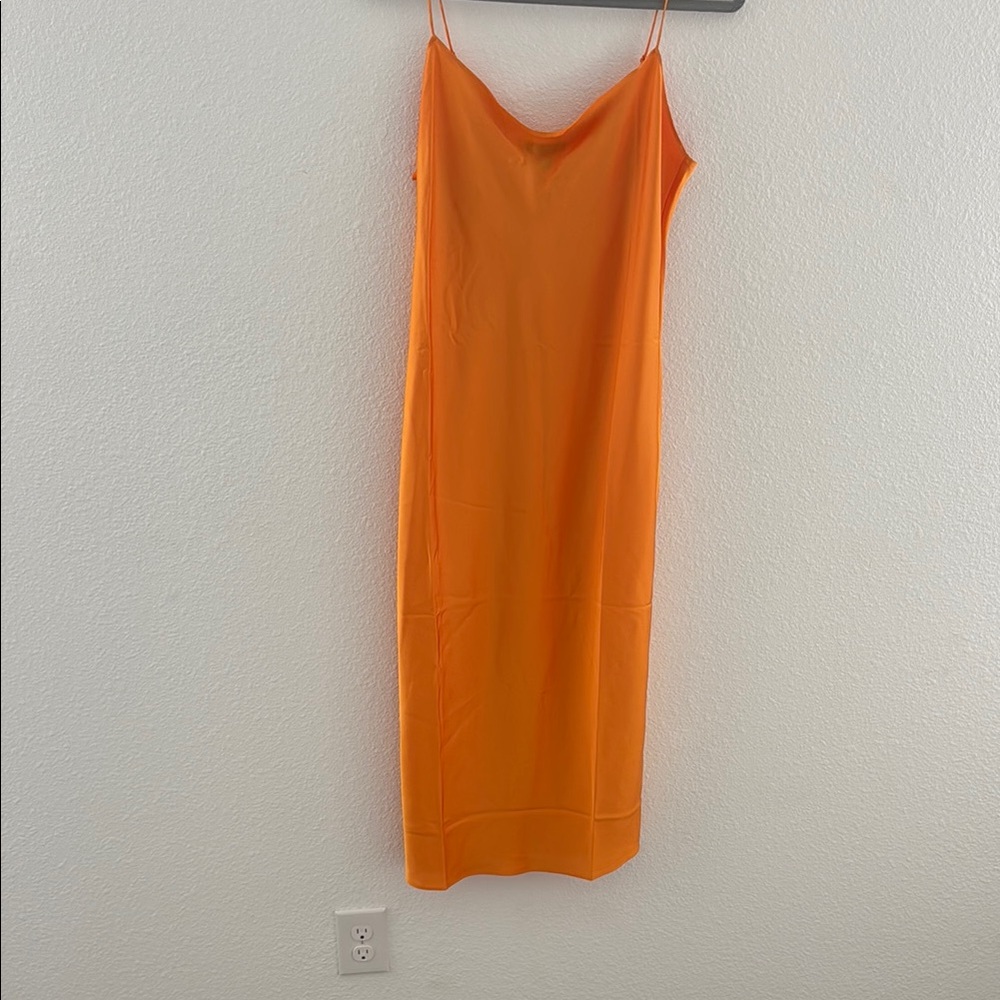 J. Crew Orange Sleeveless Midi Slip Dress